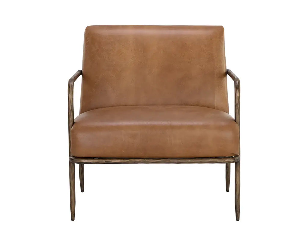 SUNPAN LATHAN LOUNGE CHAIR - TAN LEATHER 111358