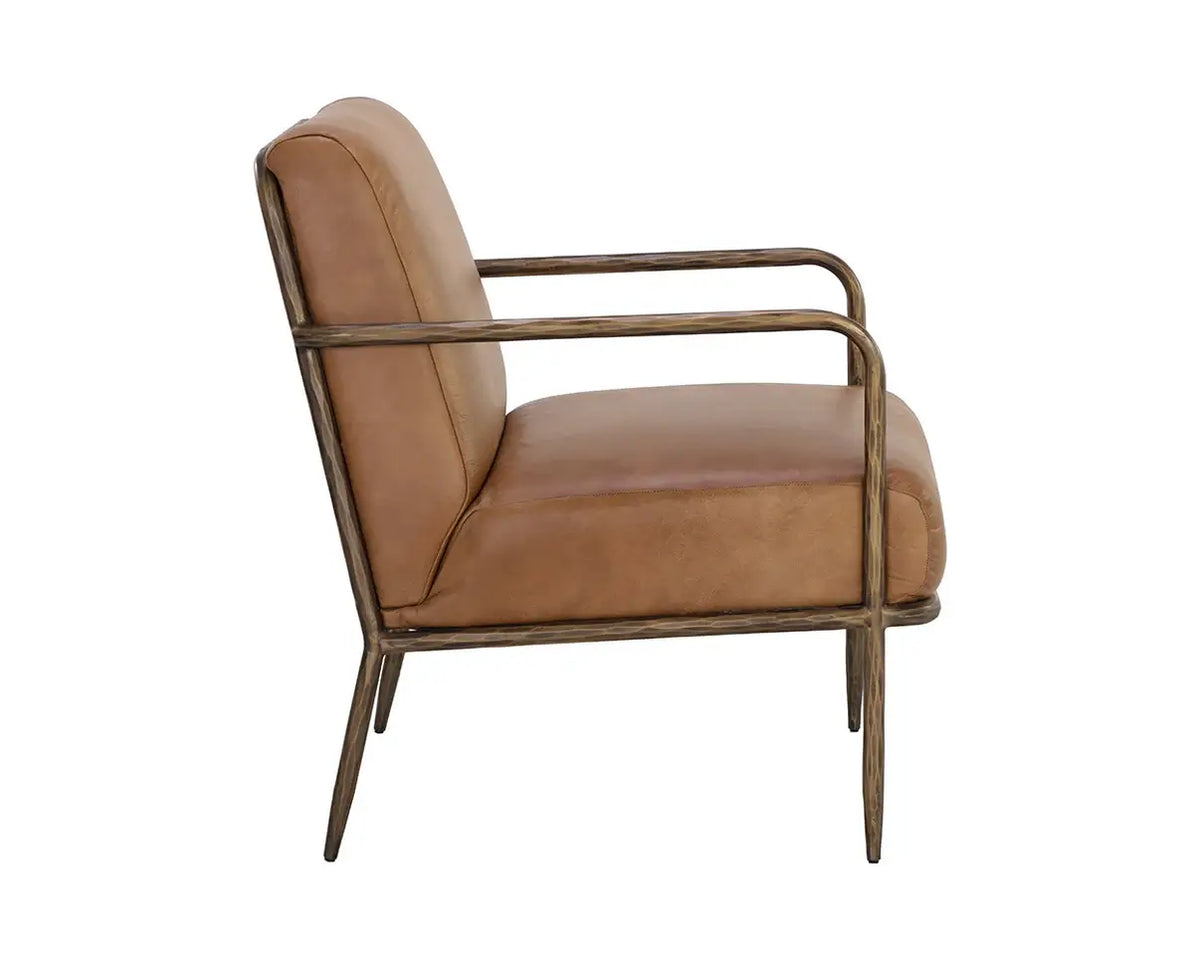 SUNPAN LATHAN LOUNGE CHAIR - TAN LEATHER 111358