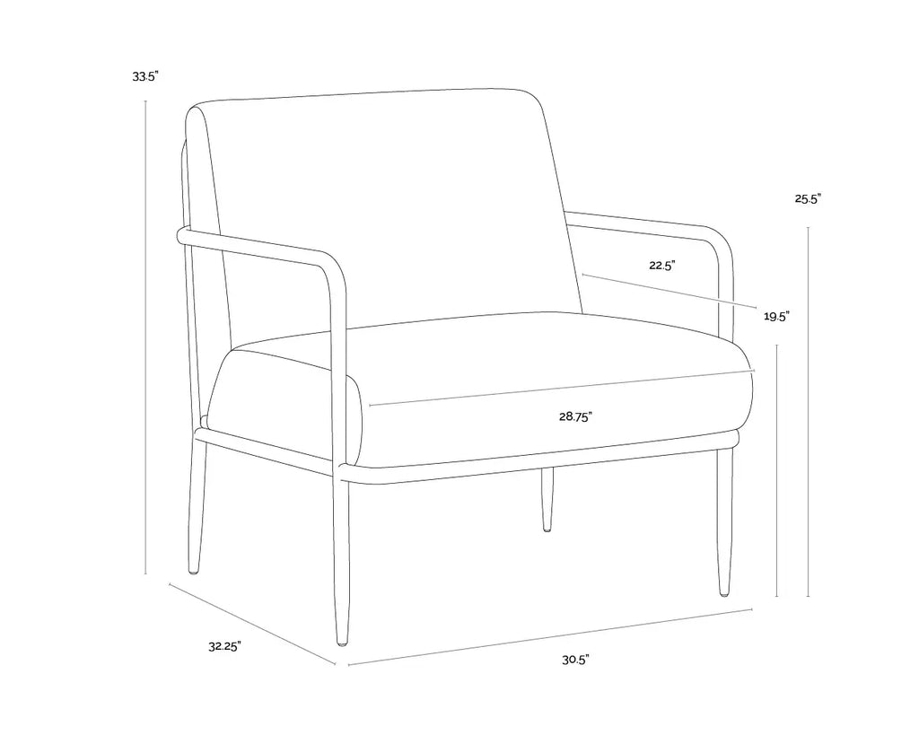 SUNPAN LATHAN LOUNGE CHAIR - TAN LEATHER 111358