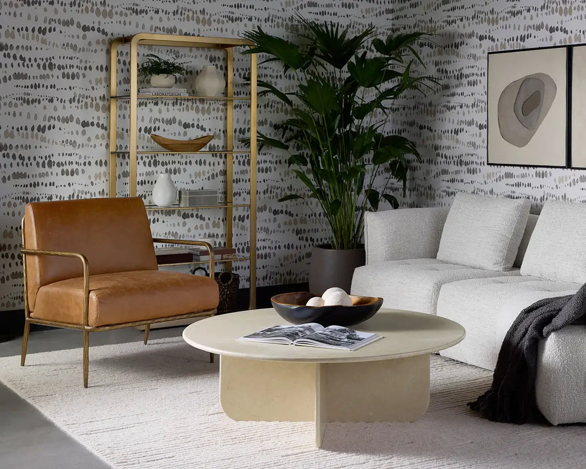SUNPAN LATHAN LOUNGE CHAIR - TAN LEATHER 111358