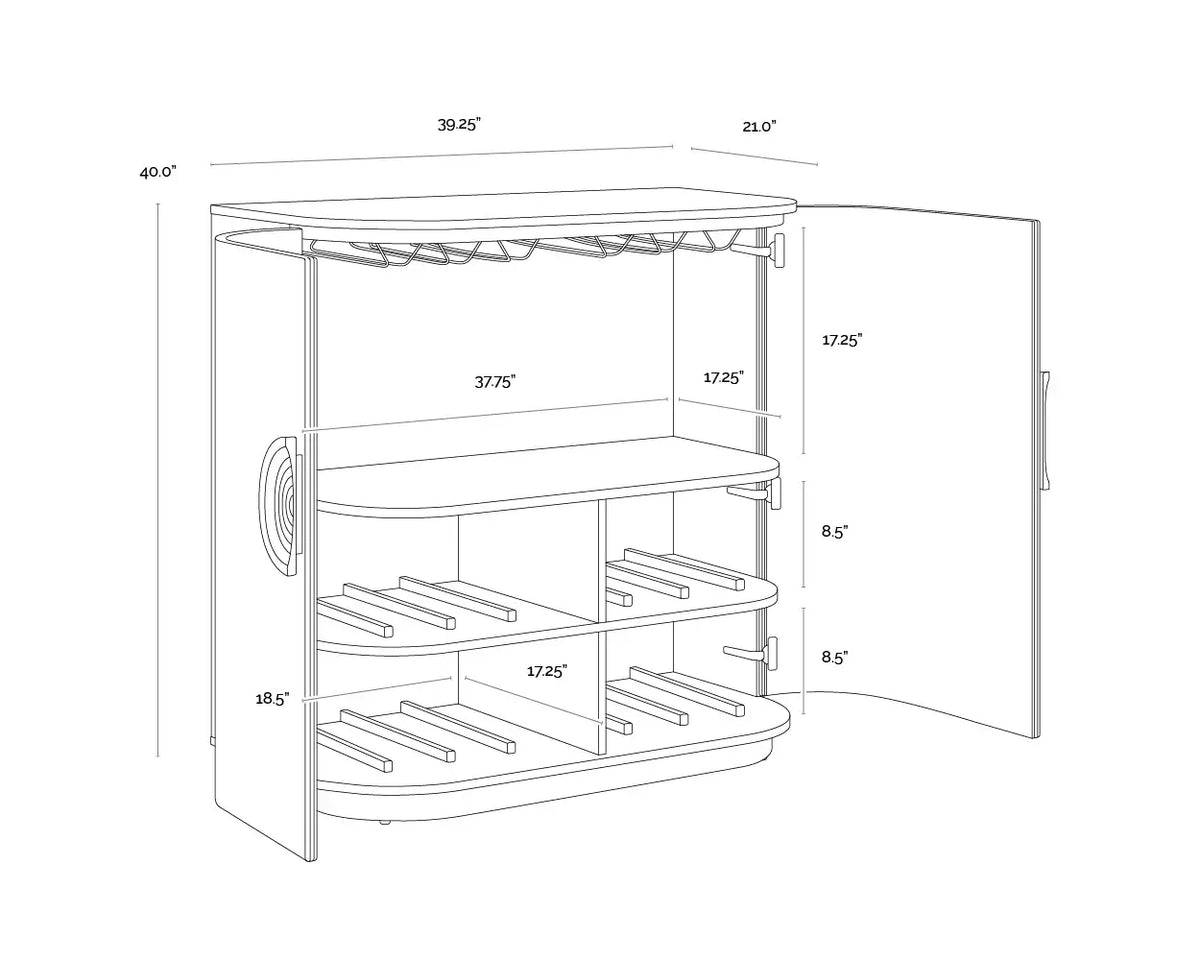 SUNPAN DRESDEN BAR CABINET 111361