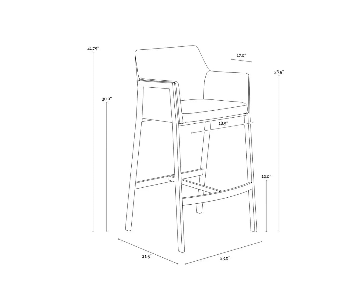 SUNPAN BERNADETTE BARSTOOL KENDALL GREY 111612