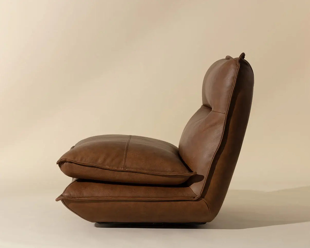 SUNPAN COLSON SWIVEL ARMLESS CHAIR - COGNAC LEATHER 111479