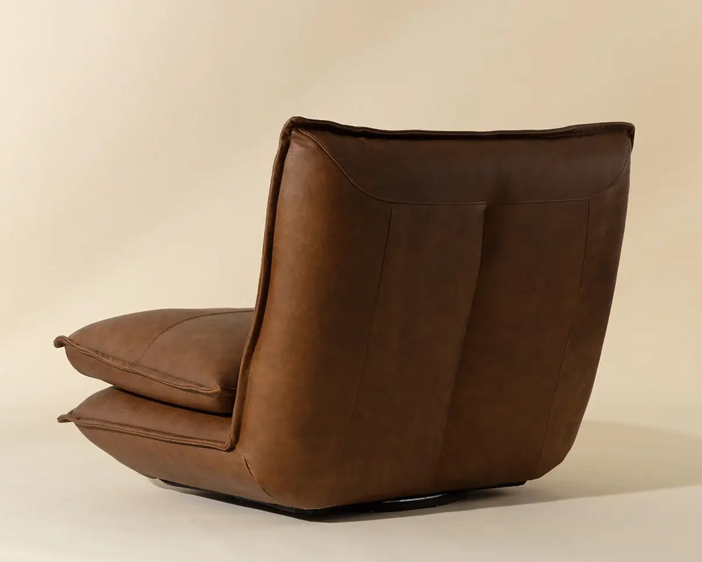 SUNPAN COLSON SWIVEL ARMLESS CHAIR - COGNAC LEATHER 111479