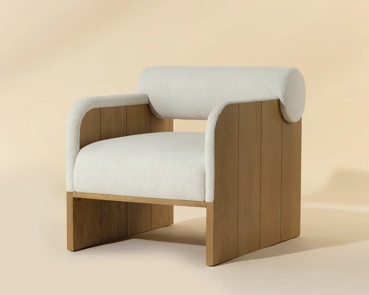 SUNPAN COBURN LOUNGE CHAIR - RUSTIC OAK - ECLIPSE WHITE 111514