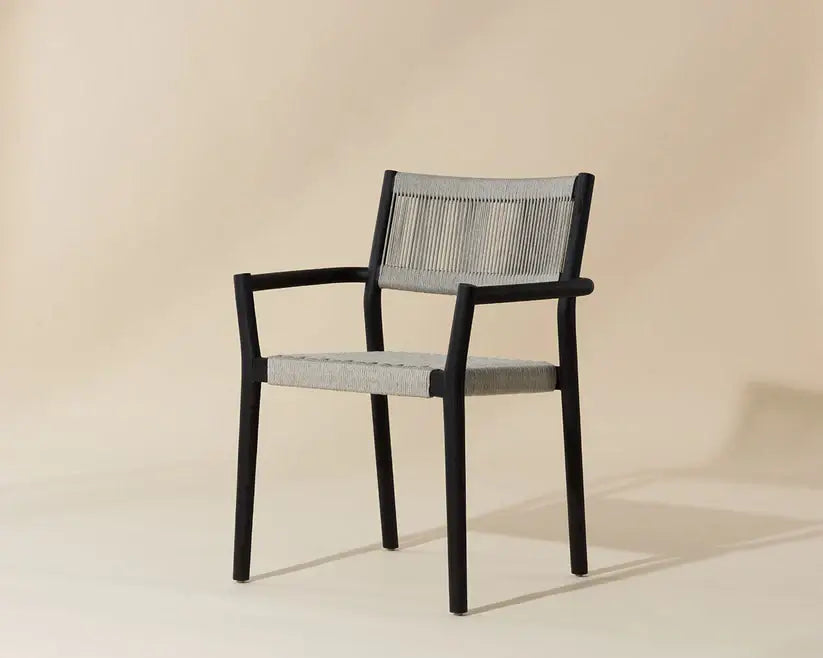 SUNPAN KAVALA STACKABLE DINING ARMCHAIR CHARCOAL SET OF TWO 111559