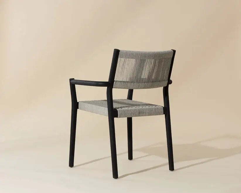 SUNPAN KAVALA STACKABLE DINING ARMCHAIR CHARCOAL SET OF TWO 111559
