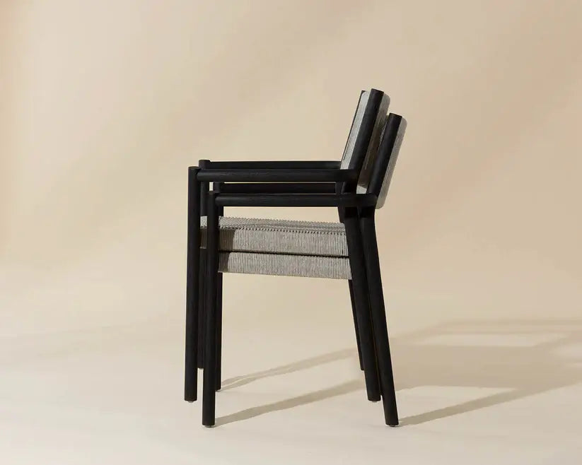 SUNPAN KAVALA STACKABLE DINING ARMCHAIR CHARCOAL SET OF TWO 111559