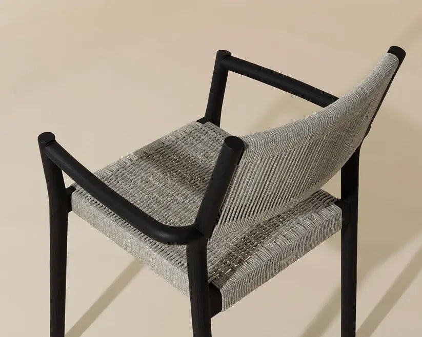SUNPAN KAVALA STACKABLE DINING ARMCHAIR CHARCOAL SET OF TWO 111559