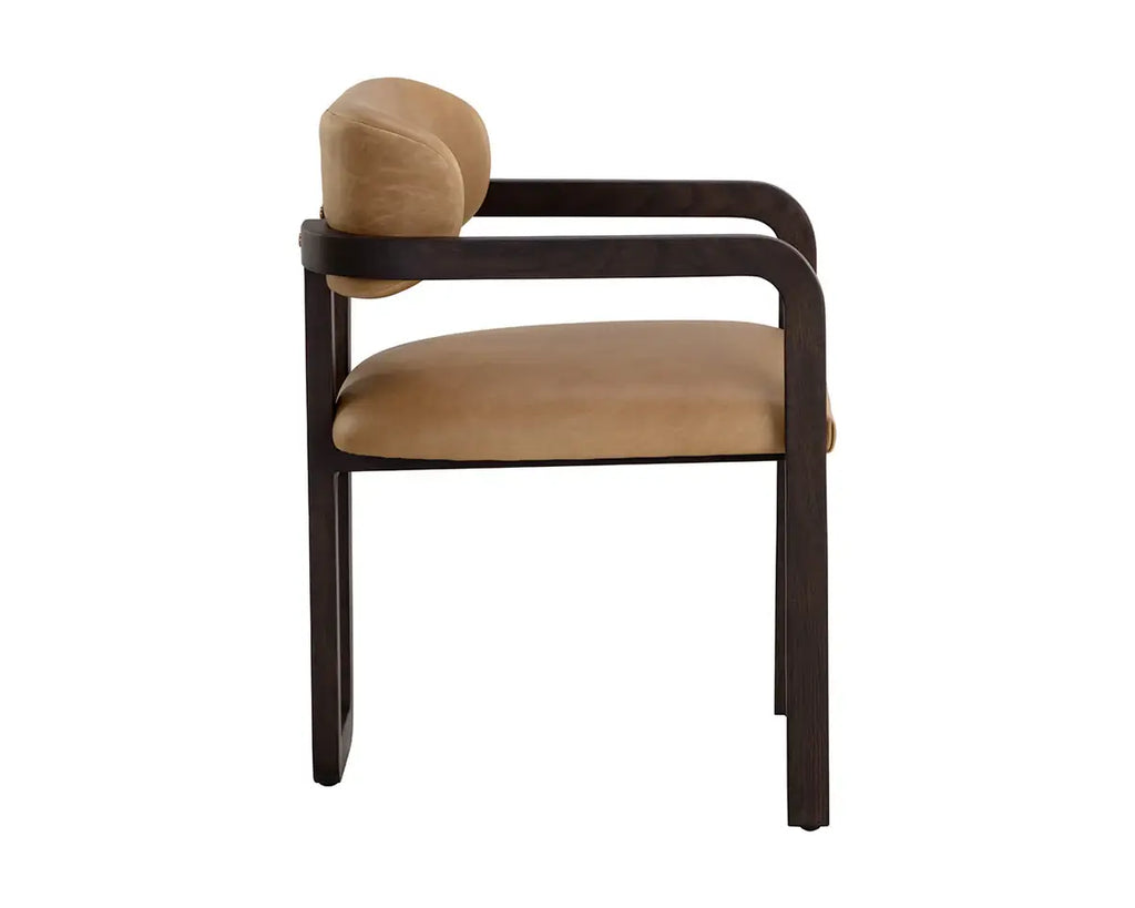 SUNPAN MADRONE DINING ARMCHAIR - BROWN - LUDLOW SESAME LEATHER 111583