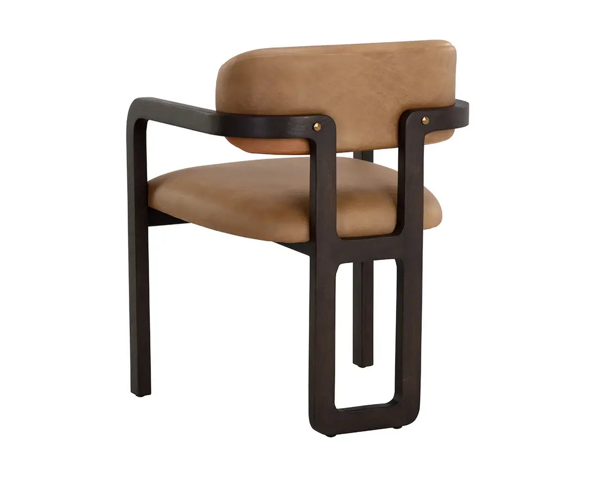 SUNPAN MADRONE DINING ARMCHAIR - BROWN - LUDLOW SESAME LEATHER 111583