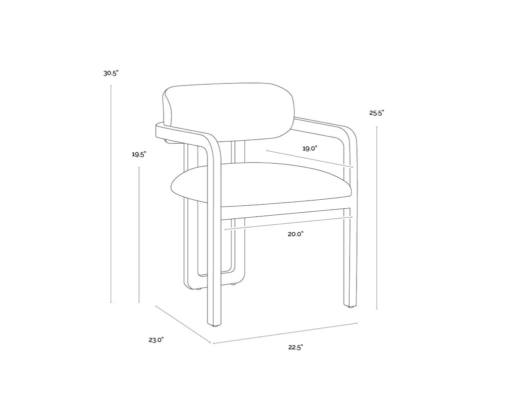 SUNPAN MADRONE DINING ARMCHAIR - BROWN - LUDLOW SESAME LEATHER 111583