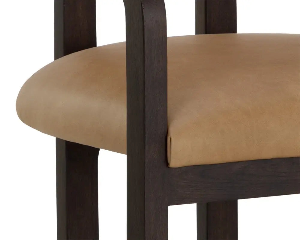 SUNPAN MADRONE DINING ARMCHAIR - BROWN - LUDLOW SESAME LEATHER 111583