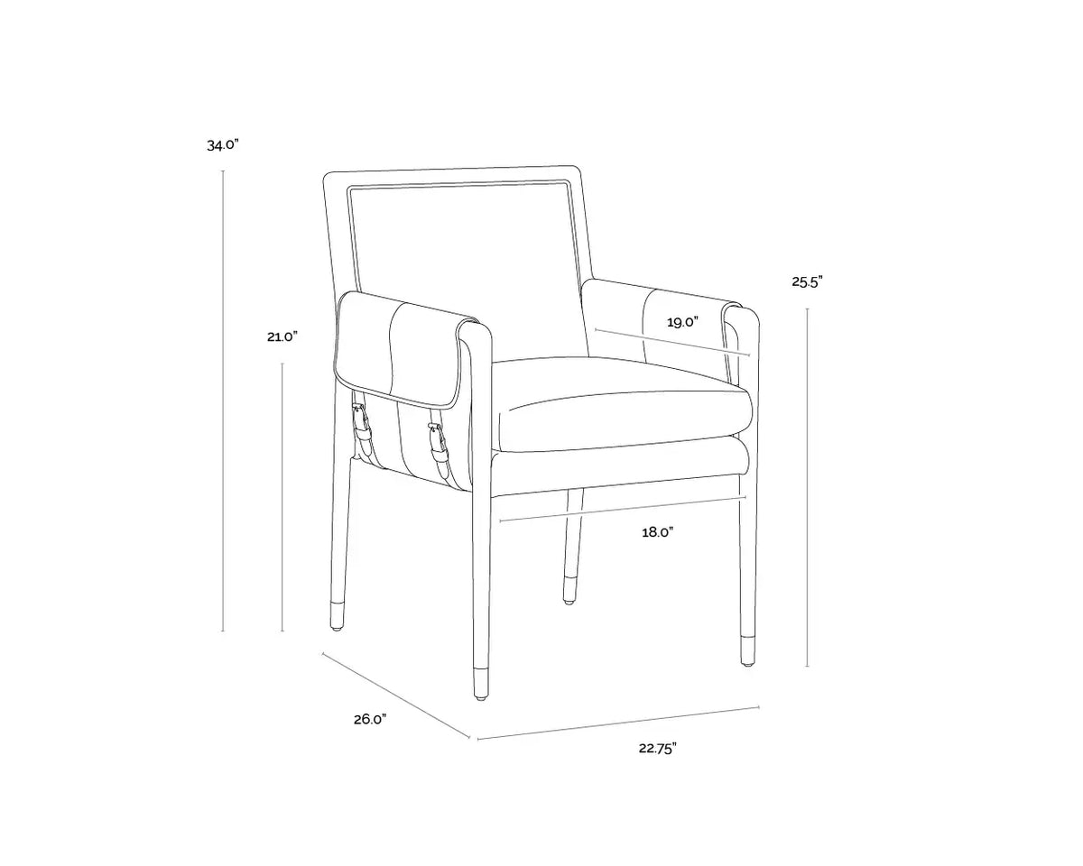 SUNPAN MAUTI DINING ARMCHAIR BROWN TOBACCO 111655