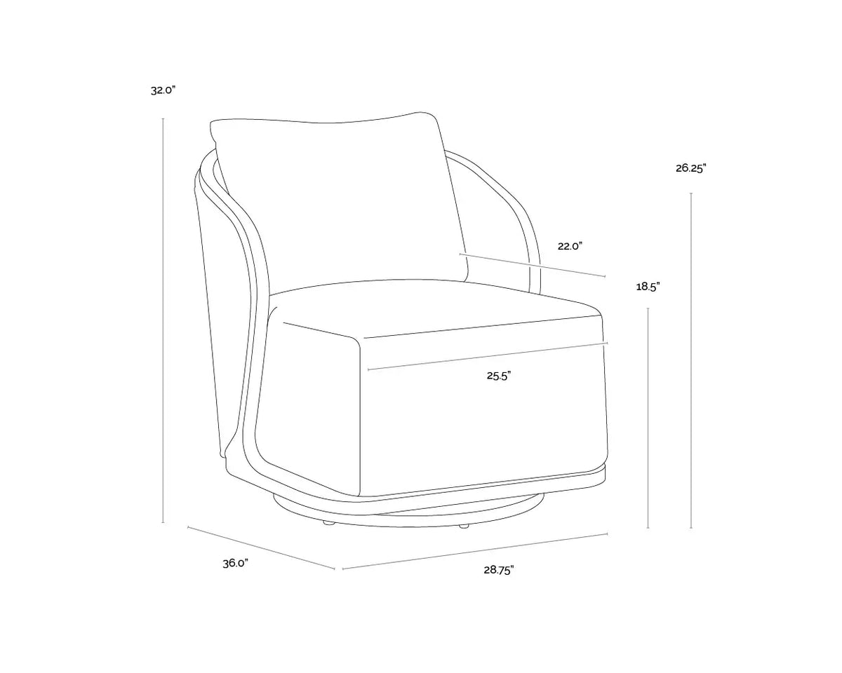 SUNPAN BORA SWIVEL ARMCHAIR - LOUIS CREAM 111685