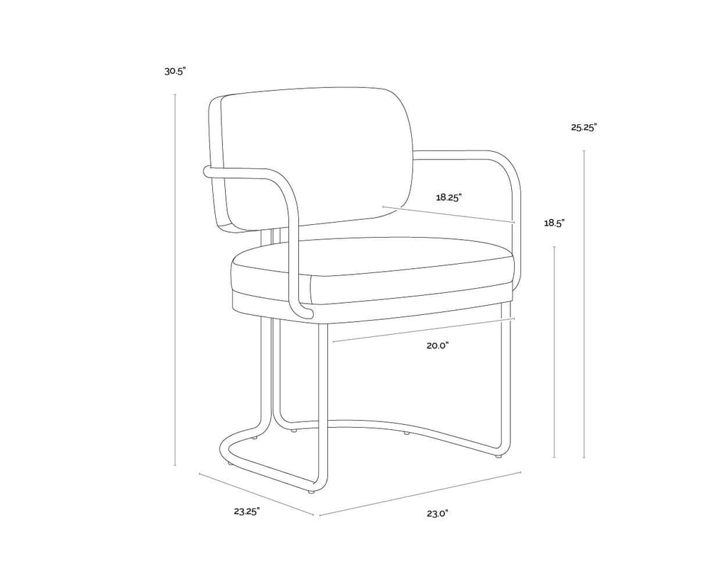 SUNPAN  JALEN DINING ARMCHAIR - MILLIKEN COGNAC 111699