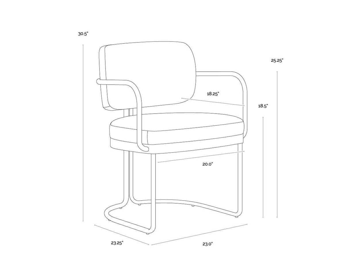 SUNPAN  JALEN DINING ARMCHAIR - MILLIKEN COGNAC 111699