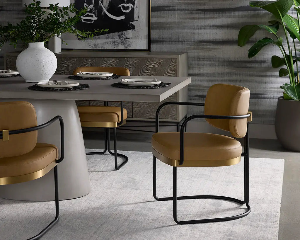 SUNPAN  JALEN DINING ARMCHAIR - MILLIKEN COGNAC 111699