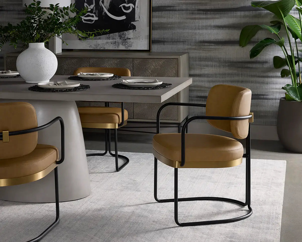 SUNPAN  JALEN DINING ARMCHAIR - MILLIKEN COGNAC 111699