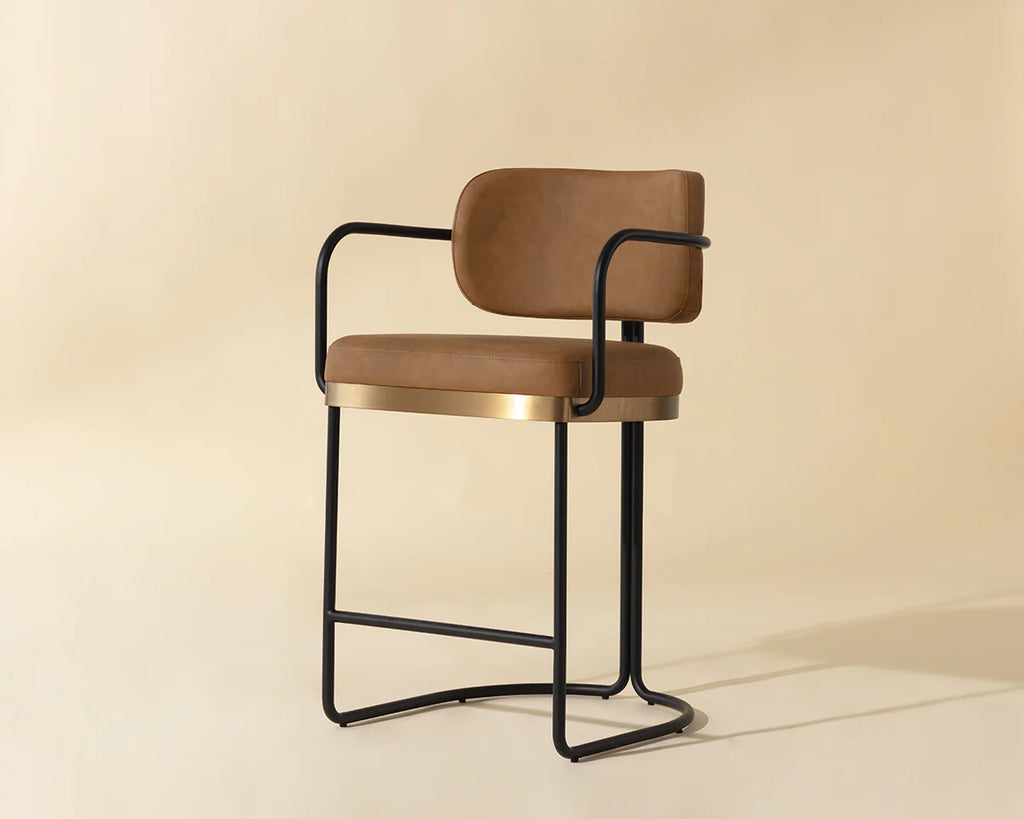 SUNPAN  JALEN COUNTER STOOL - MILLIKEN COGNAC 111700