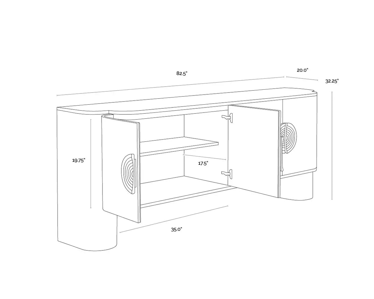SUNPAN DRESDEN SIDEBOARD GREY 111742