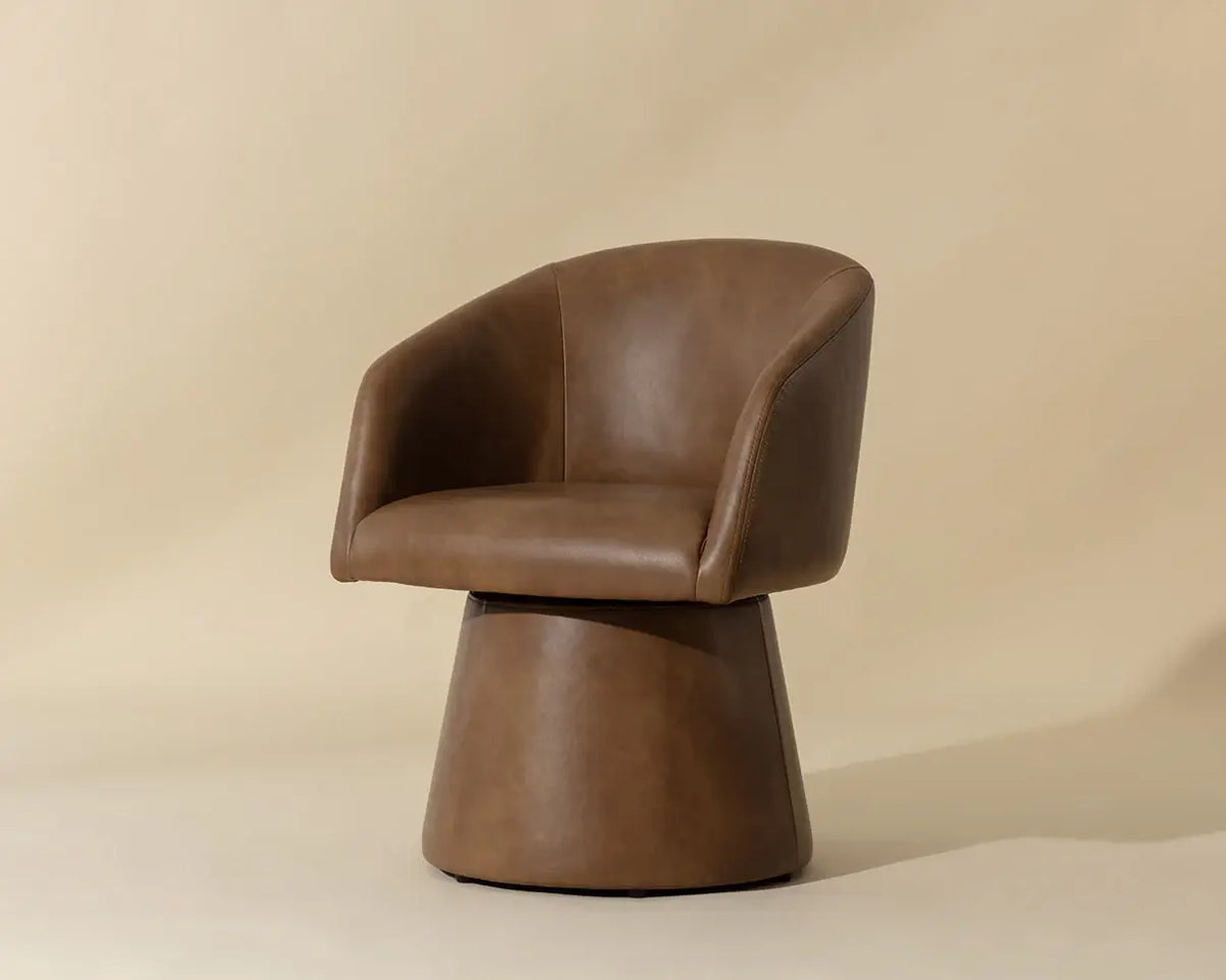 SUNPAN  ETTA SWIVEL DINING ARMCHAIR - COPLEY COGNAC 111766