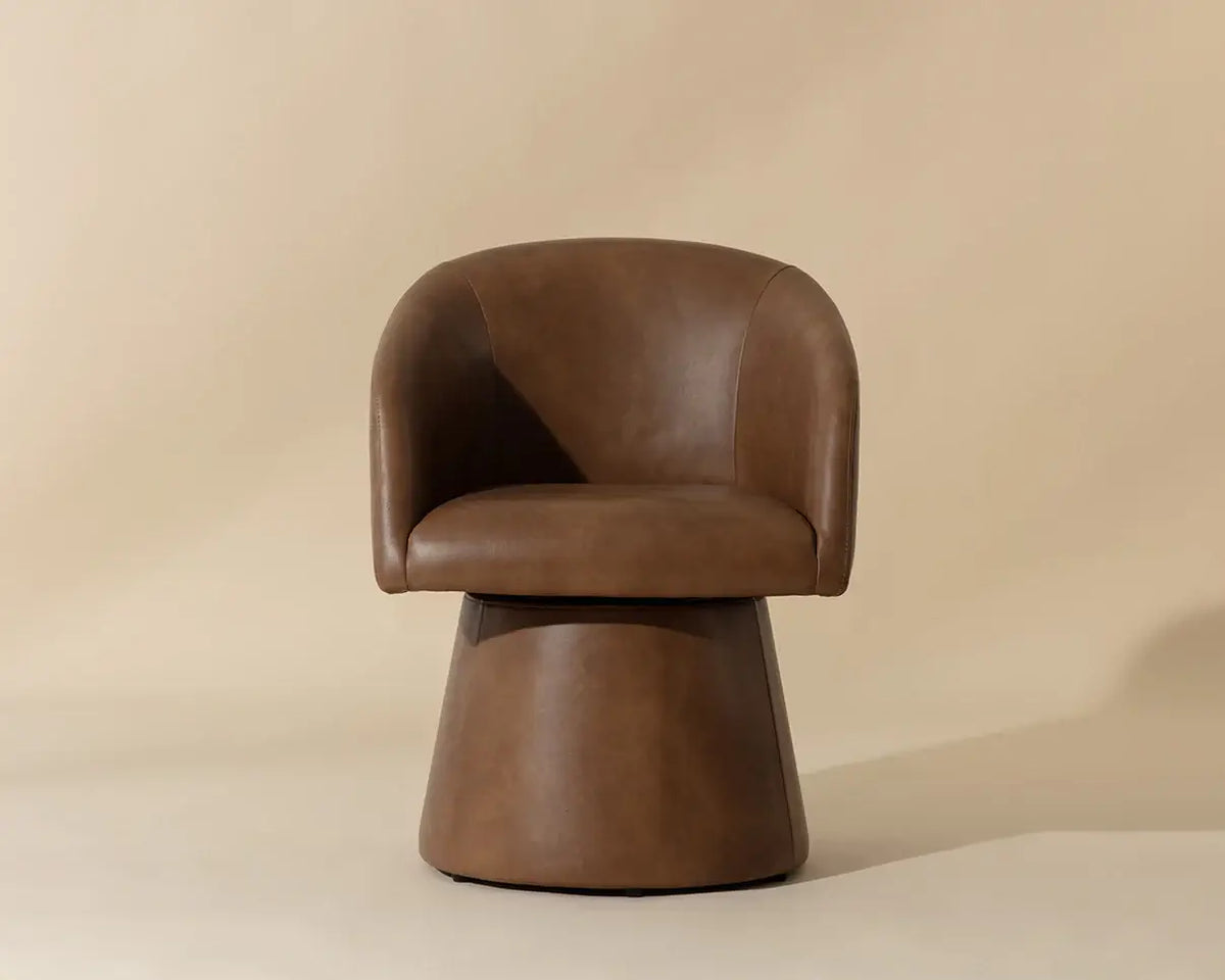 SUNPAN  ETTA SWIVEL DINING ARMCHAIR - COPLEY COGNAC 111766
