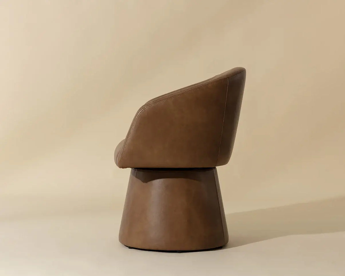 SUNPAN  ETTA SWIVEL DINING ARMCHAIR - COPLEY COGNAC 111766