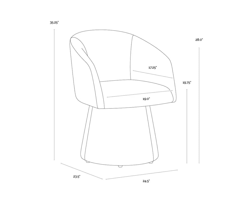 SUNPAN  ETTA SWIVEL DINING ARMCHAIR - MOSS GREEN 111767