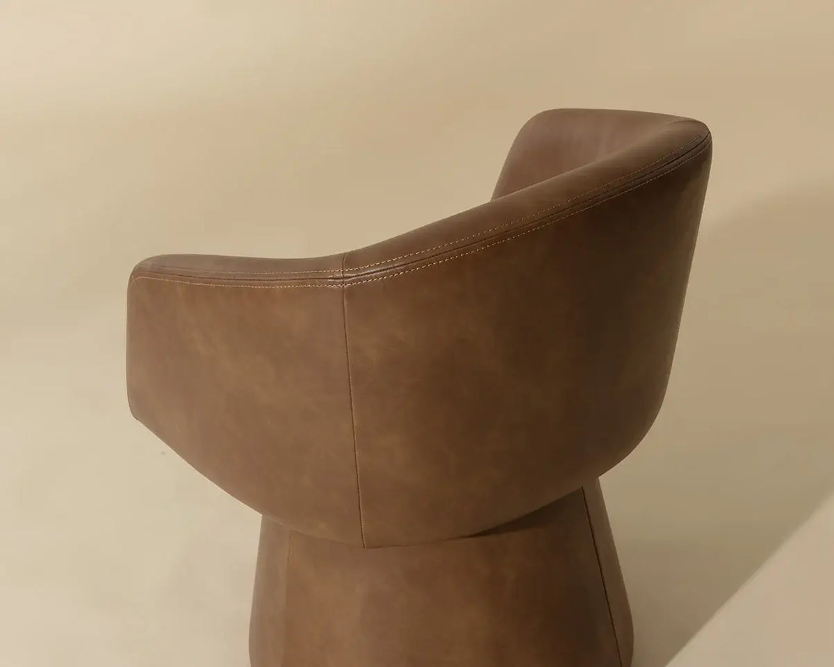 SUNPAN  ETTA SWIVEL DINING ARMCHAIR - COPLEY COGNAC 111766