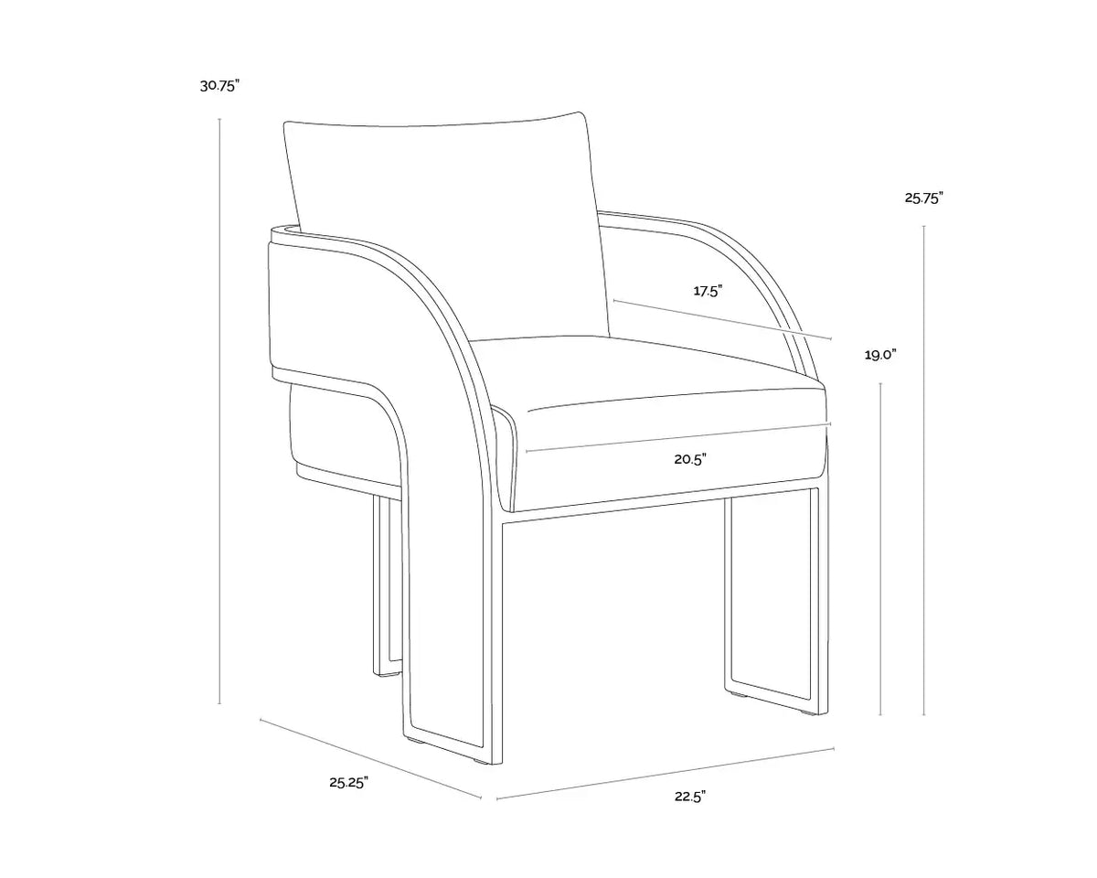 SUNPAN  BAZ DINING ARMCHAIR - NAPA BLACK 111780