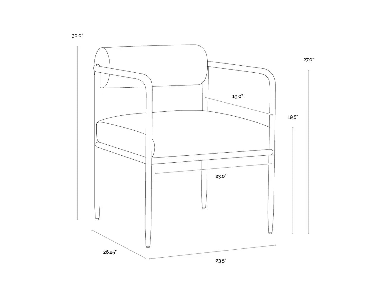 SUNPAN AJANI DINING ARMCHAIR CHARCOAL BLACK 111805