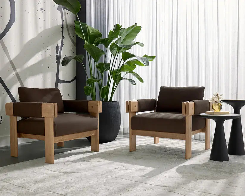 SUNPAN CARMICHAEL LOUNGE CHAIR NUBUCK COCOA 111825