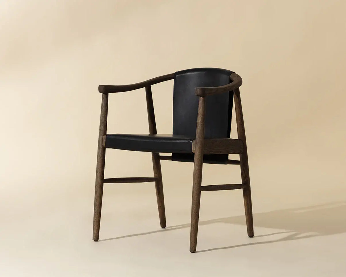 SUNPAN ARAN DINING ARMCHAIR - ONYX LEATHER 111987