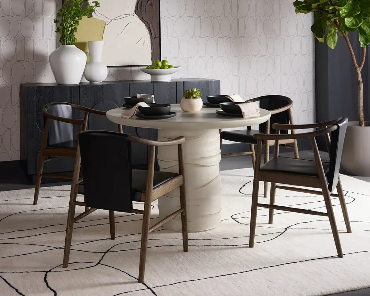 SUNPAN ARAN DINING ARMCHAIR - ONYX LEATHER 111987