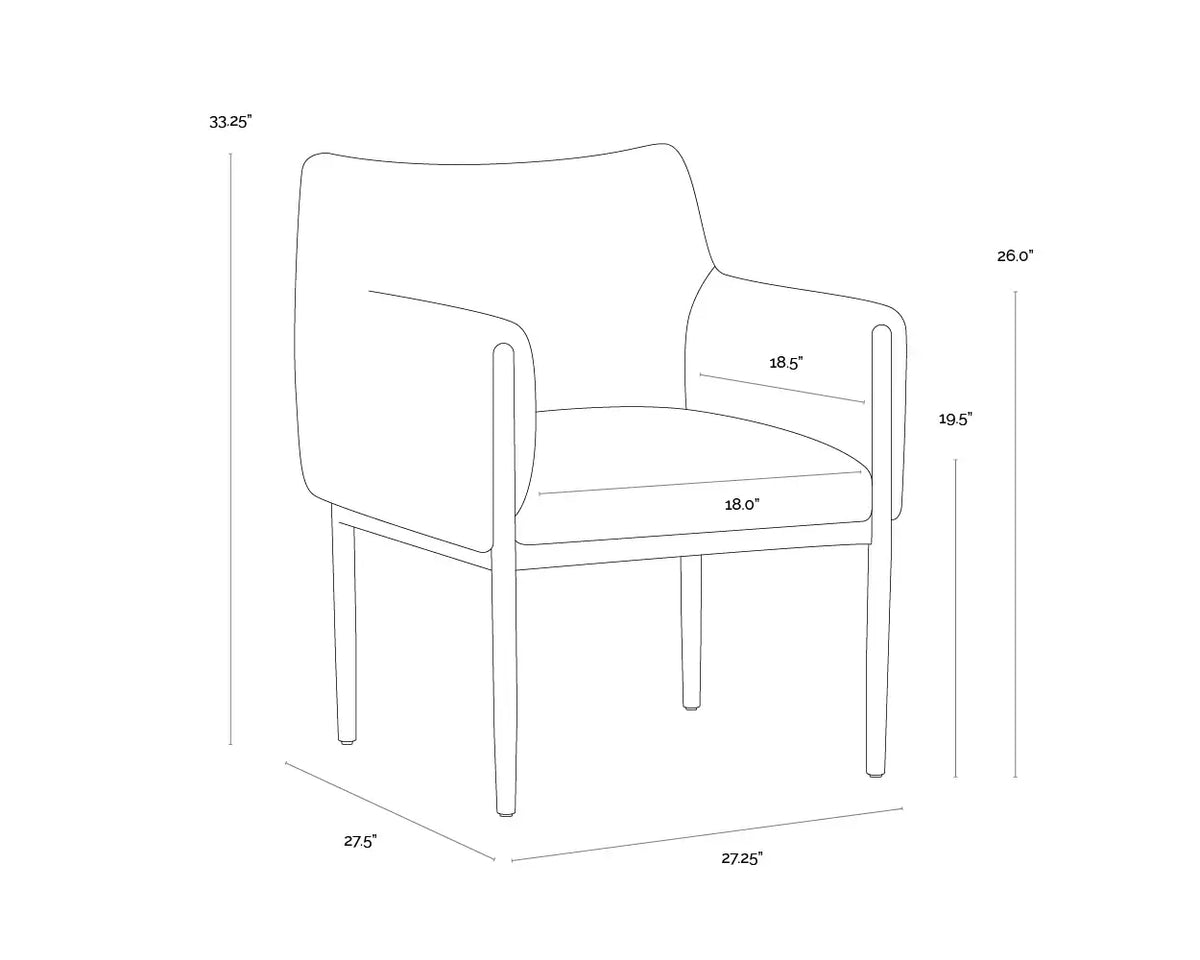 SUNPAN OLEA DINING ARMCHAIR - SANTA CRUZ OATMEAL112032