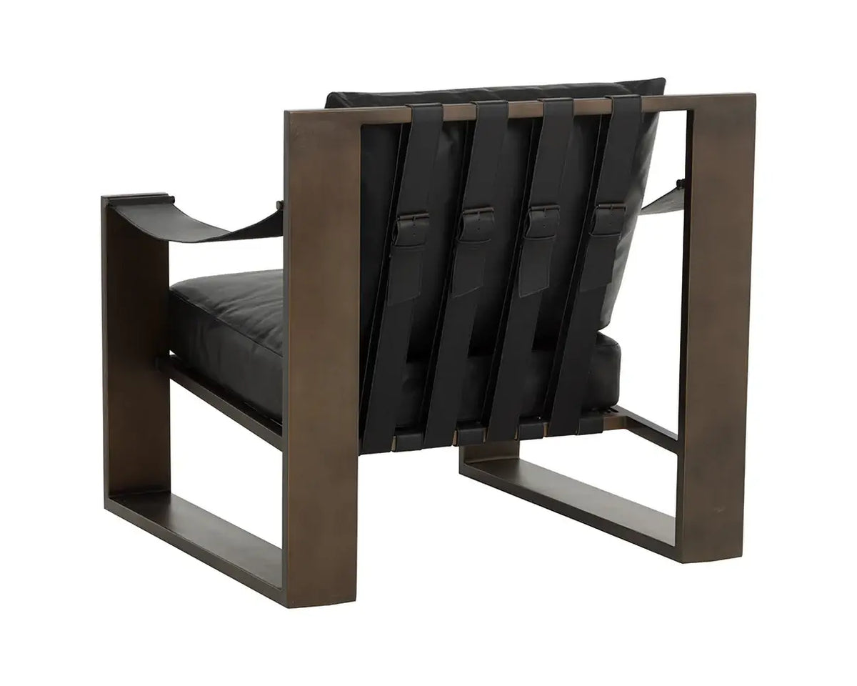 SUNPAN  BERKE LOUNGE CHAIR - CHARCOAL BLACK LEATHER 112076