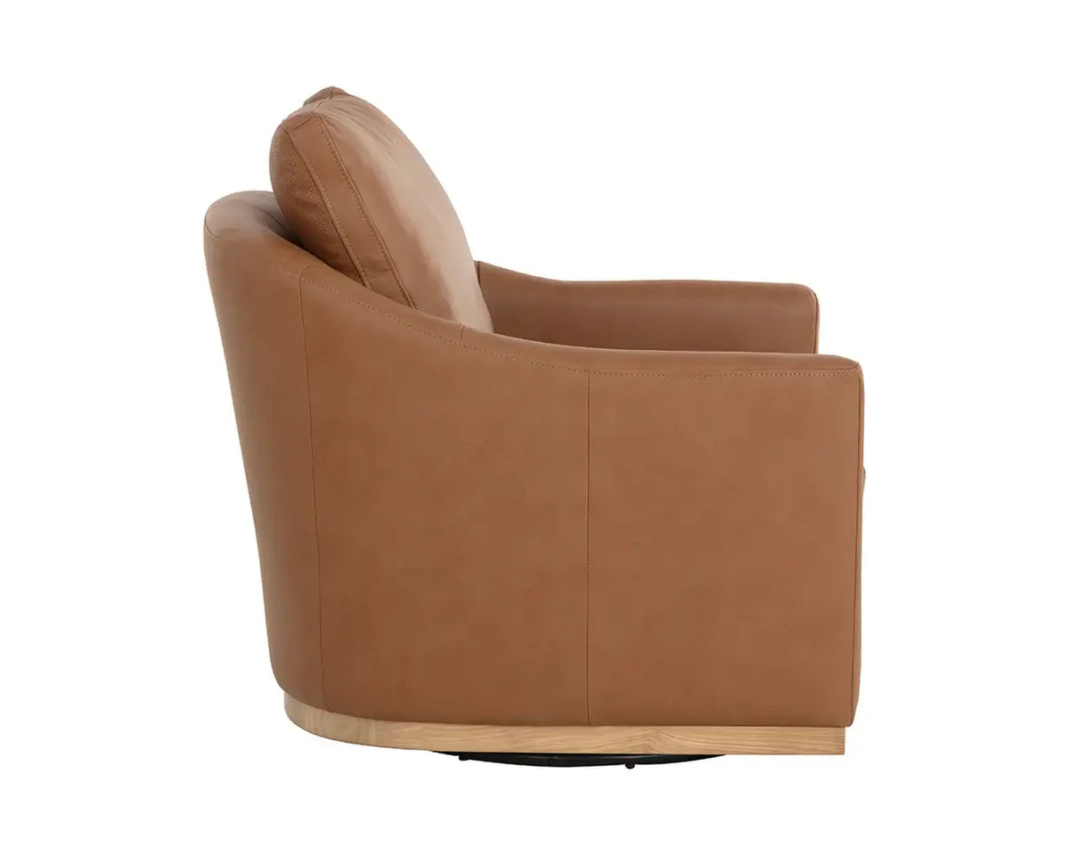 SUNPAN  CORBIN SWIVEL LOUNGE CHAIR -  ALINE BUTTERNUT LEATHER  112093
