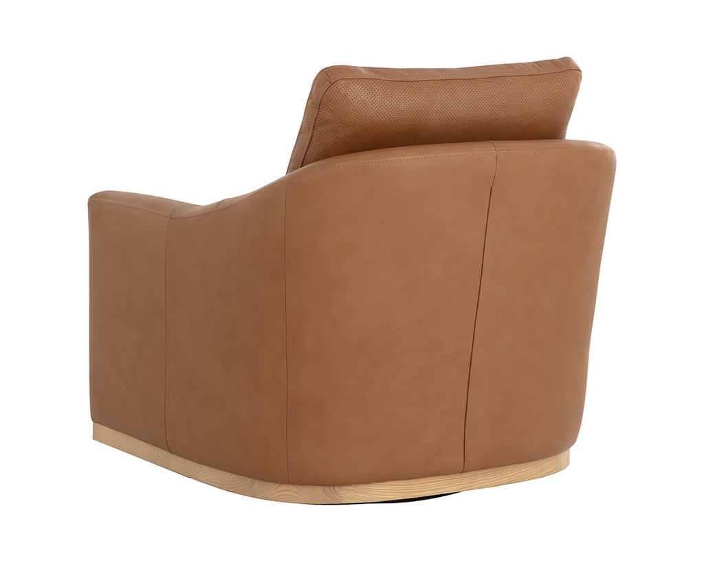 SUNPAN  CORBIN SWIVEL LOUNGE CHAIR -  ALINE BUTTERNUT LEATHER  112093