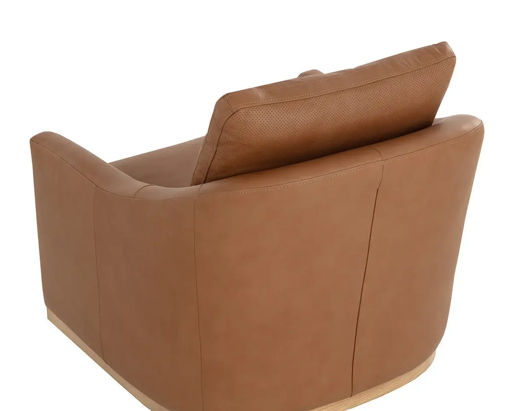 SUNPAN  CORBIN SWIVEL LOUNGE CHAIR -  ALINE BUTTERNUT LEATHER  112093