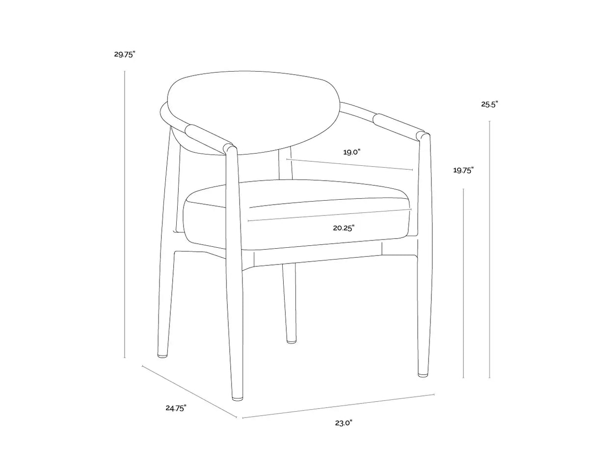 SUNPAN MARITA DINING ARMCHAIR - GREIGE - LOUIS CREAM 112102