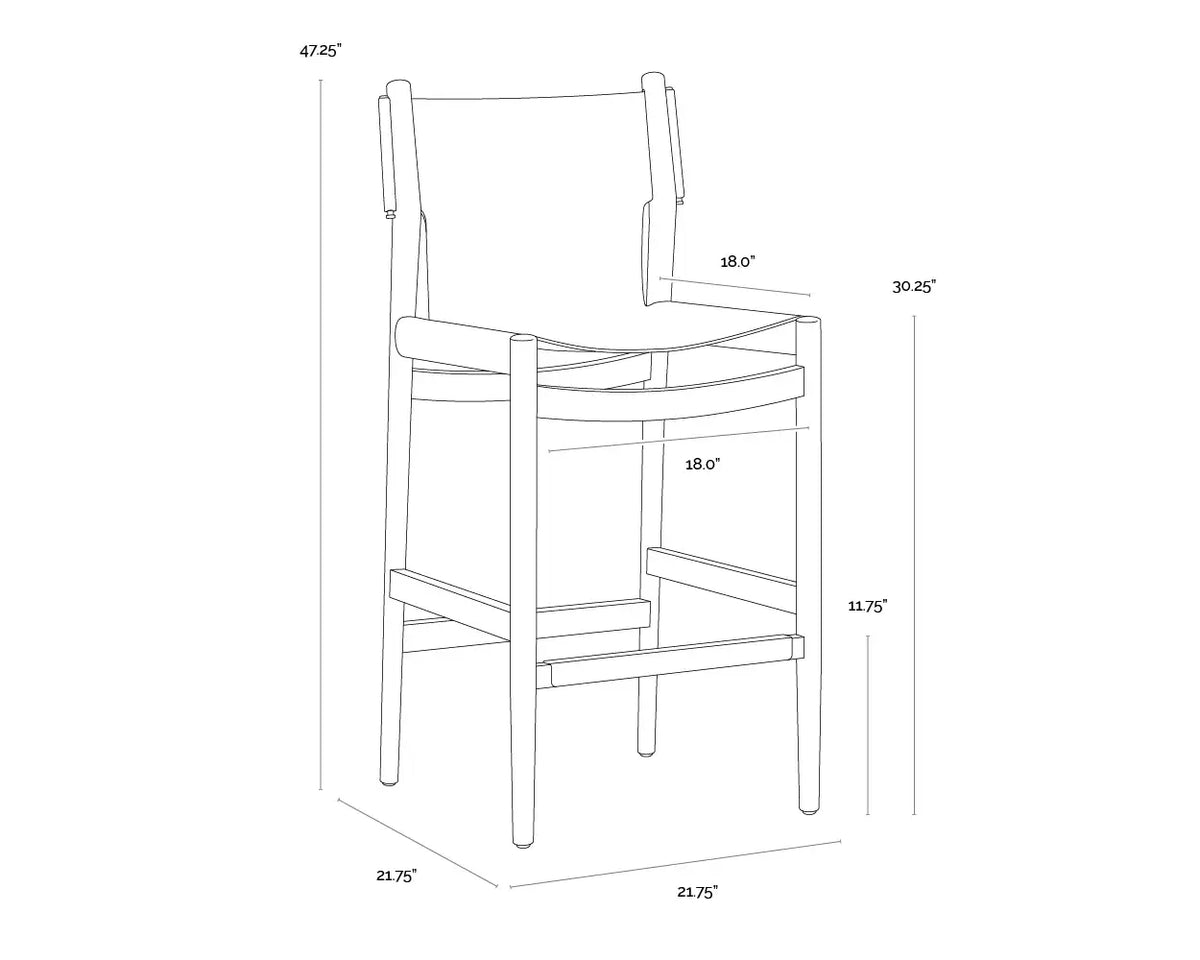 SUNPAN ARGUS BAR STOOL LEATHER 112138