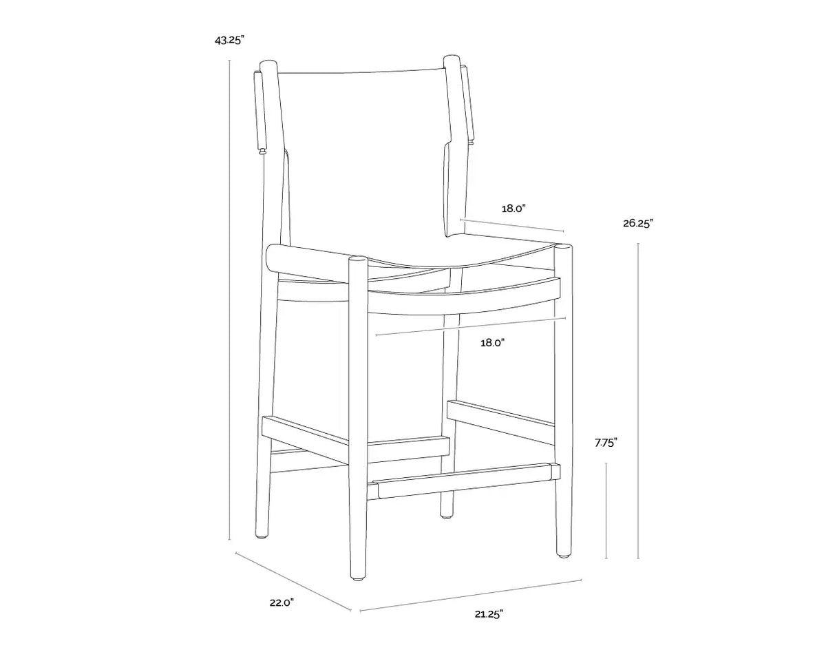SUNPAN ARGUS COUNTER STOOL LEATHER 112140