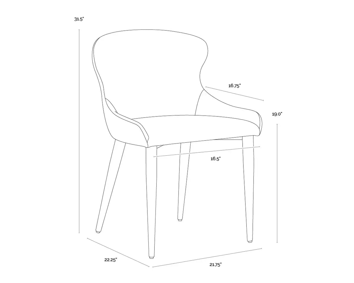 SUNPAN EVORA DINING CHAIR - MILLIKEN COGNAC SET OF TWO 112163
