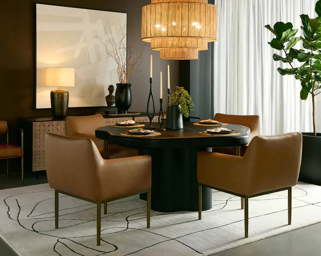 SUNPAN OLEA DINING ARMCHAIR - MILLIKEN COGNAC 112203