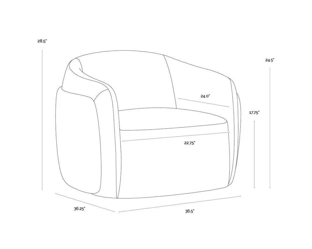 SUNPAN CARIS SWIVEL LOUNGE CHAIR - SANTA CRUZ OATMEAL 112208