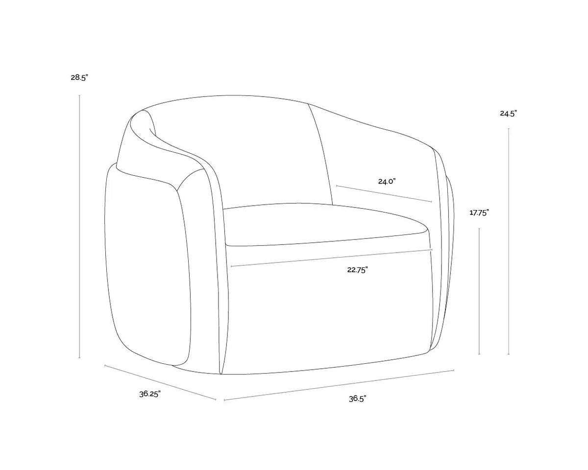 SUNPAN CARIS SWIVEL LOUNGE CHAIR - SANTA CRUZ OATMEAL 112208