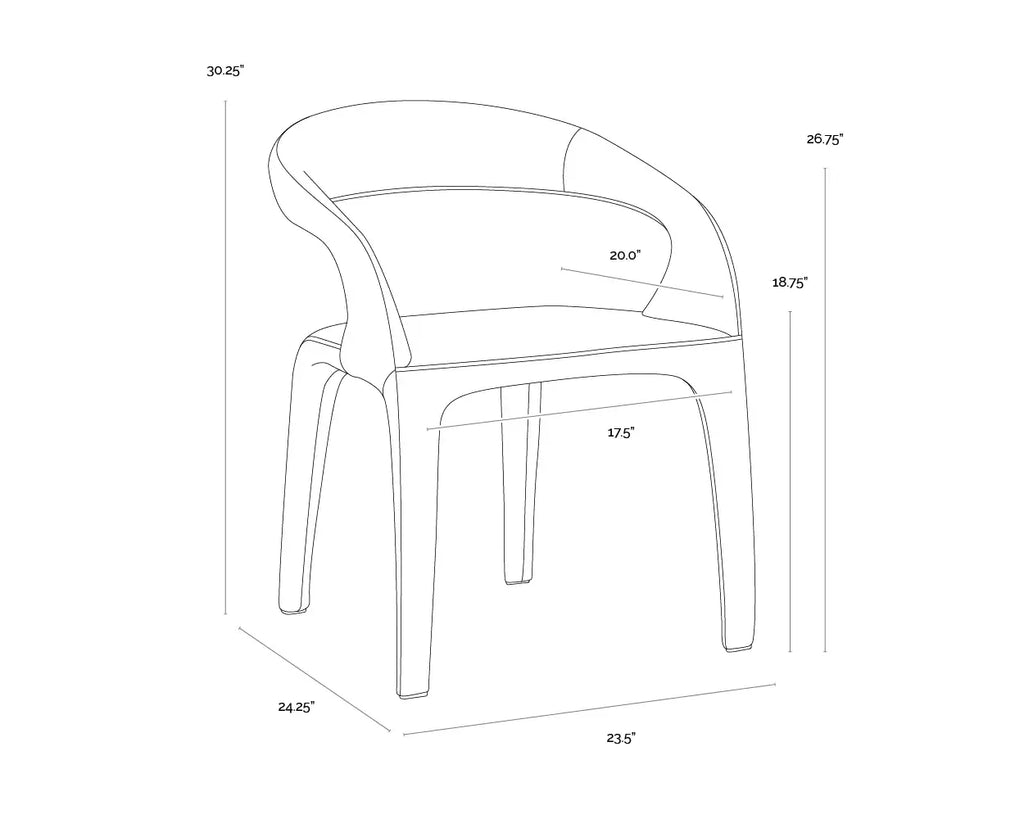SUNPAN ATIKA DINING ARMCHAIR - IVANHOE MINERAL 112411