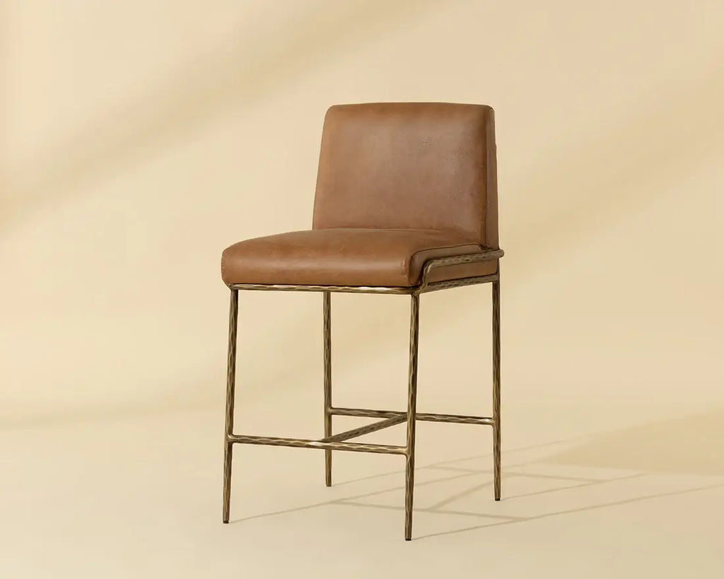 SUNPAN LATHAN COUNTER STOOL - TAN LEATHER 112227