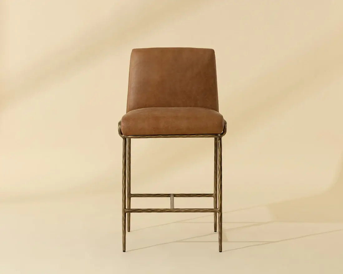 SUNPAN LATHAN COUNTER STOOL - TAN LEATHER 112227